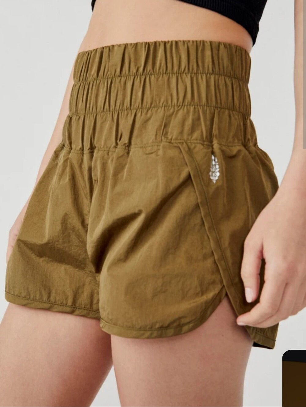 Free People Movement Olive Green High Rise Running Shorts Size M